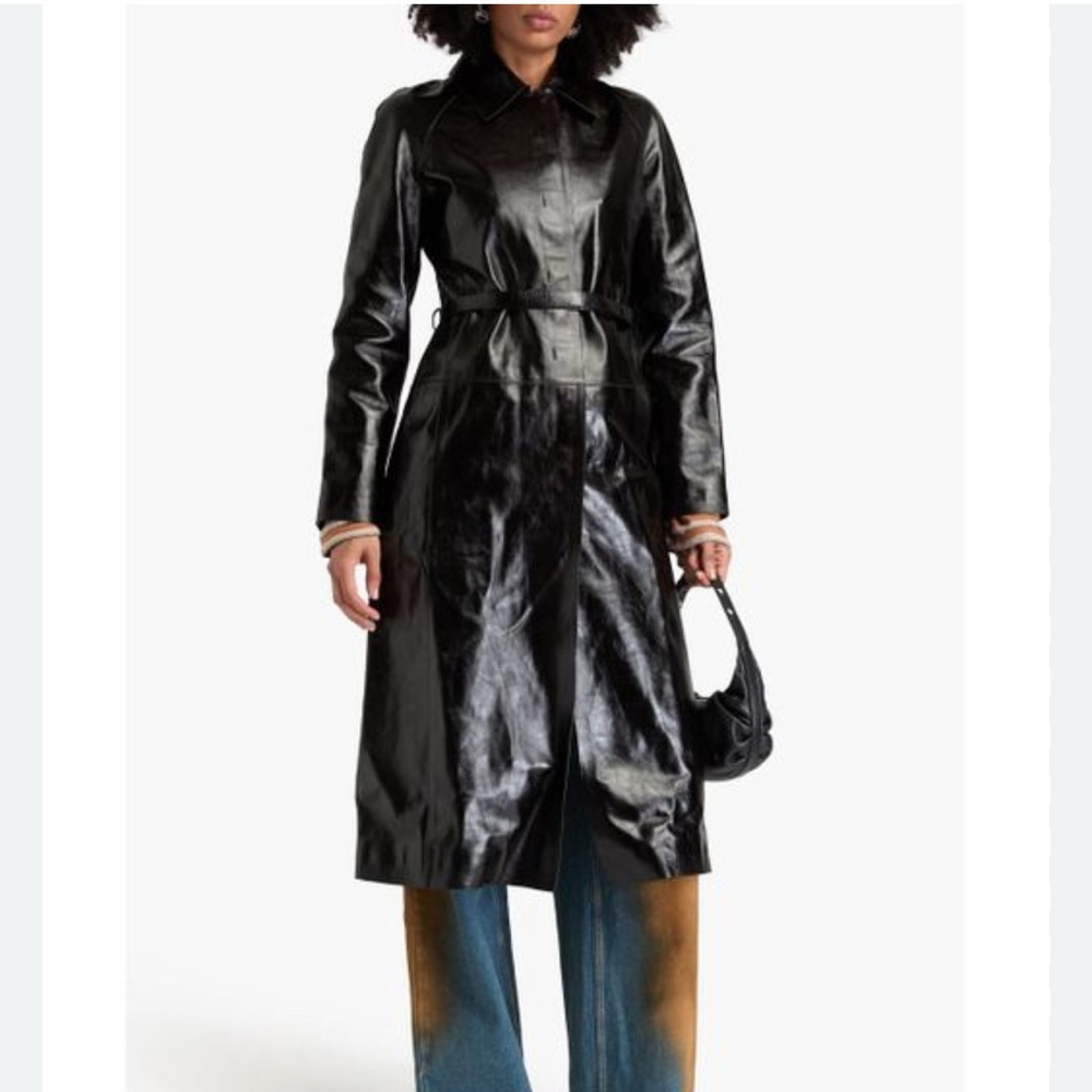 Acne Studios Dark Brown Leather Trench Coat NWT